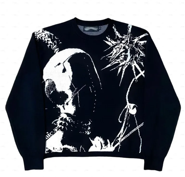 Round Neck Anime Loose Sweater