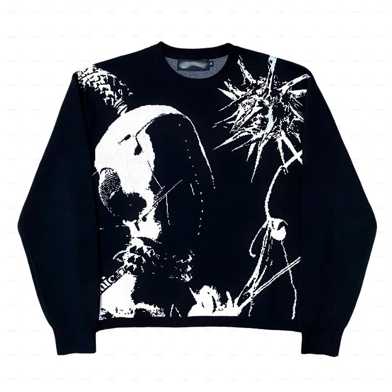 Round Neck Anime Loose Sweater