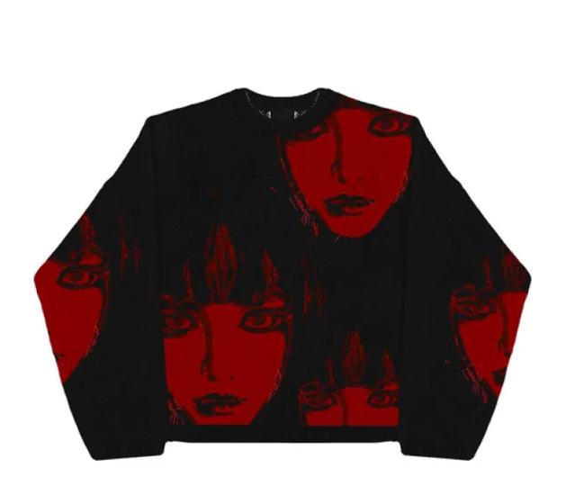Round Neck Anime Loose Sweater
