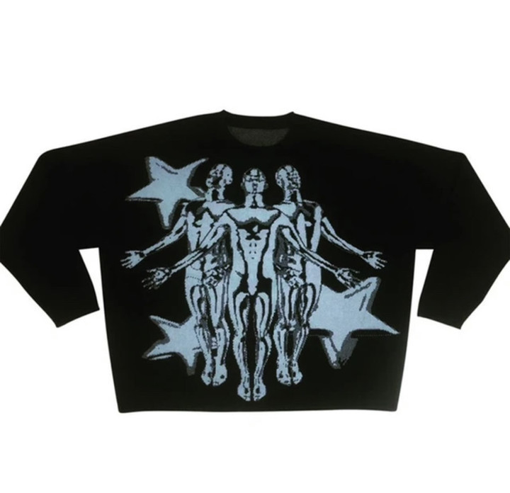Round Neck Anime Loose Sweater